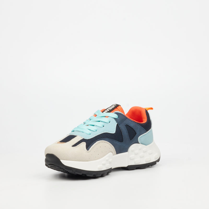 Urbanart Redo 1 Faux Wax / Faux Nylon Sneaker - Navy (youth)