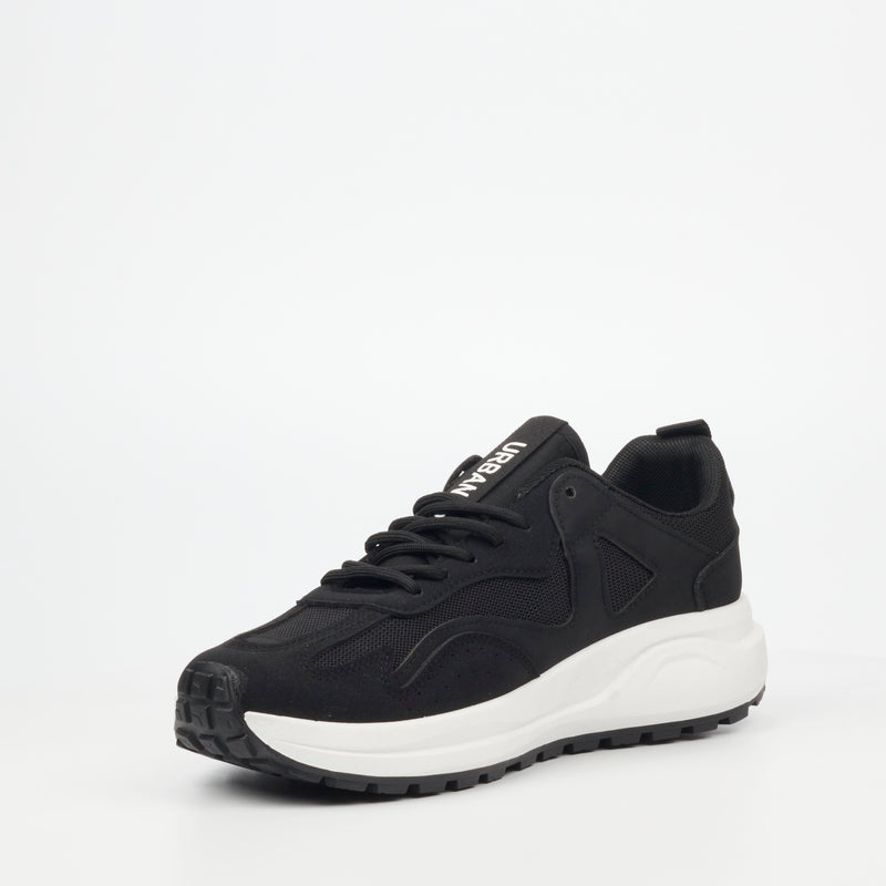 Urbanart Redo 2 Faux Nubuck / Mesh Sneaker - Black footwear UBRT