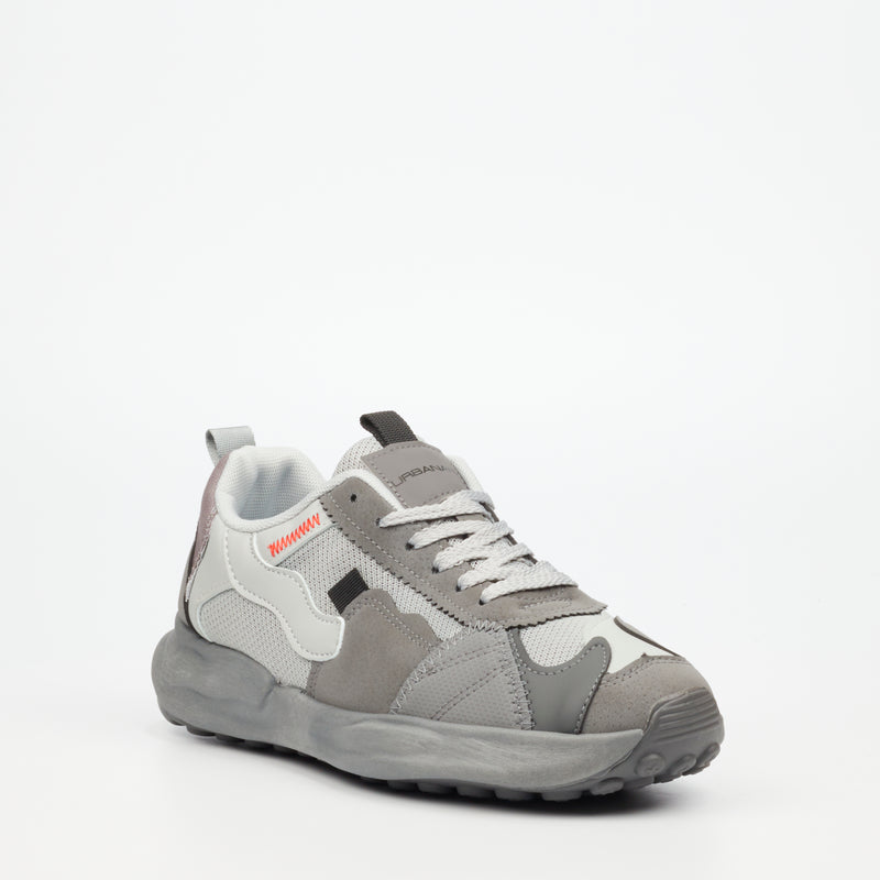 Urbanart Retro 1 Faux Nubuck / Mesh Sneaker - Grey footwear UBRT   