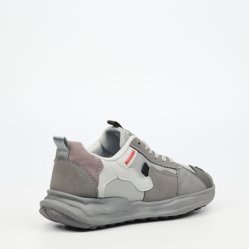 Urbanart Retro 1 Faux Nubuck / Mesh Sneaker - Grey footwear UBRT   