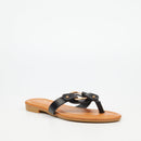 Butterfly Feet Rhoan 1 Flat Sandal - Black footwear Butterfly Feet   