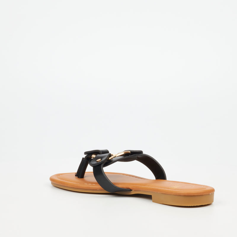 Butterfly Feet Rhoan 1 Flat Sandal - Black footwear Butterfly Feet   