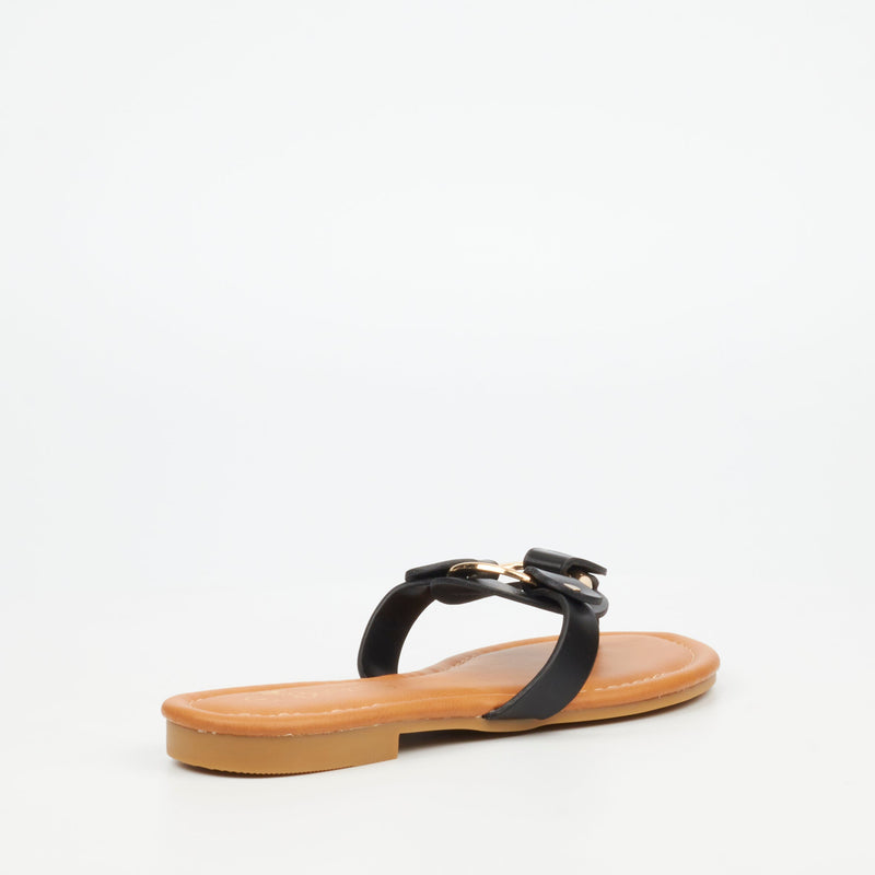 Butterfly Feet Rhoan 1 Flat Sandal - Black footwear Butterfly Feet   