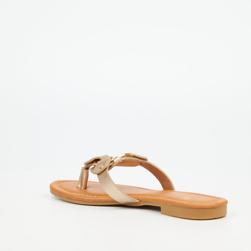 Butterfly Feet Rhoan 1 Flat Sandal - Gold footwear Butterfly Feet   