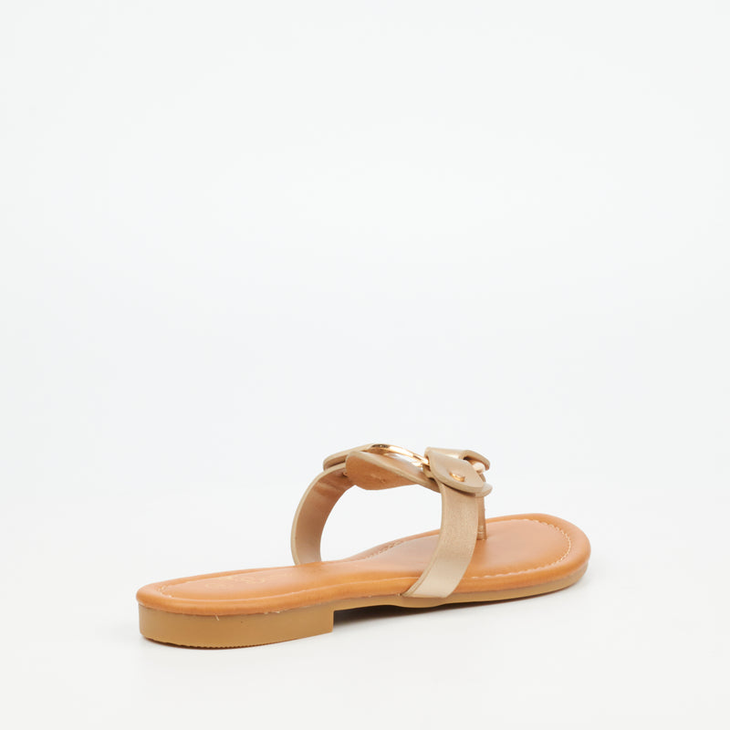 Butterfly Feet Rhoan 1 Flat Sandal - Gold footwear Butterfly Feet   