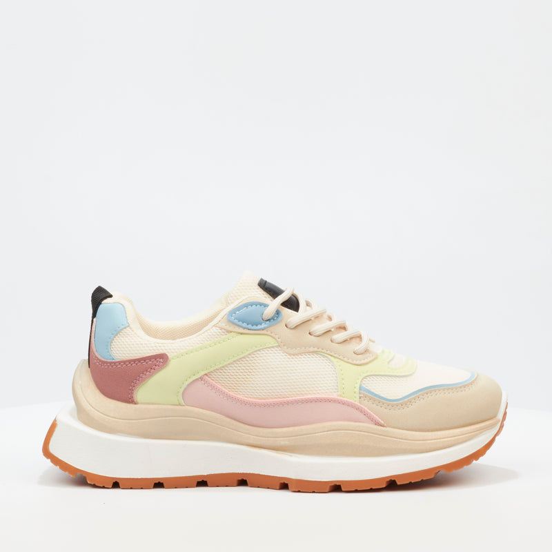 Urbanart Rhode 1 Faux Nubuck Sneaker - Beige (ladies) footwear UBRT   