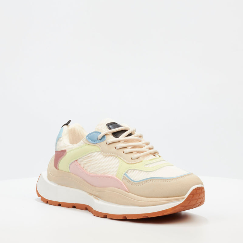 Urbanart Rhode 1 Faux Nubuck Sneaker - Beige (ladies) footwear UBRT   