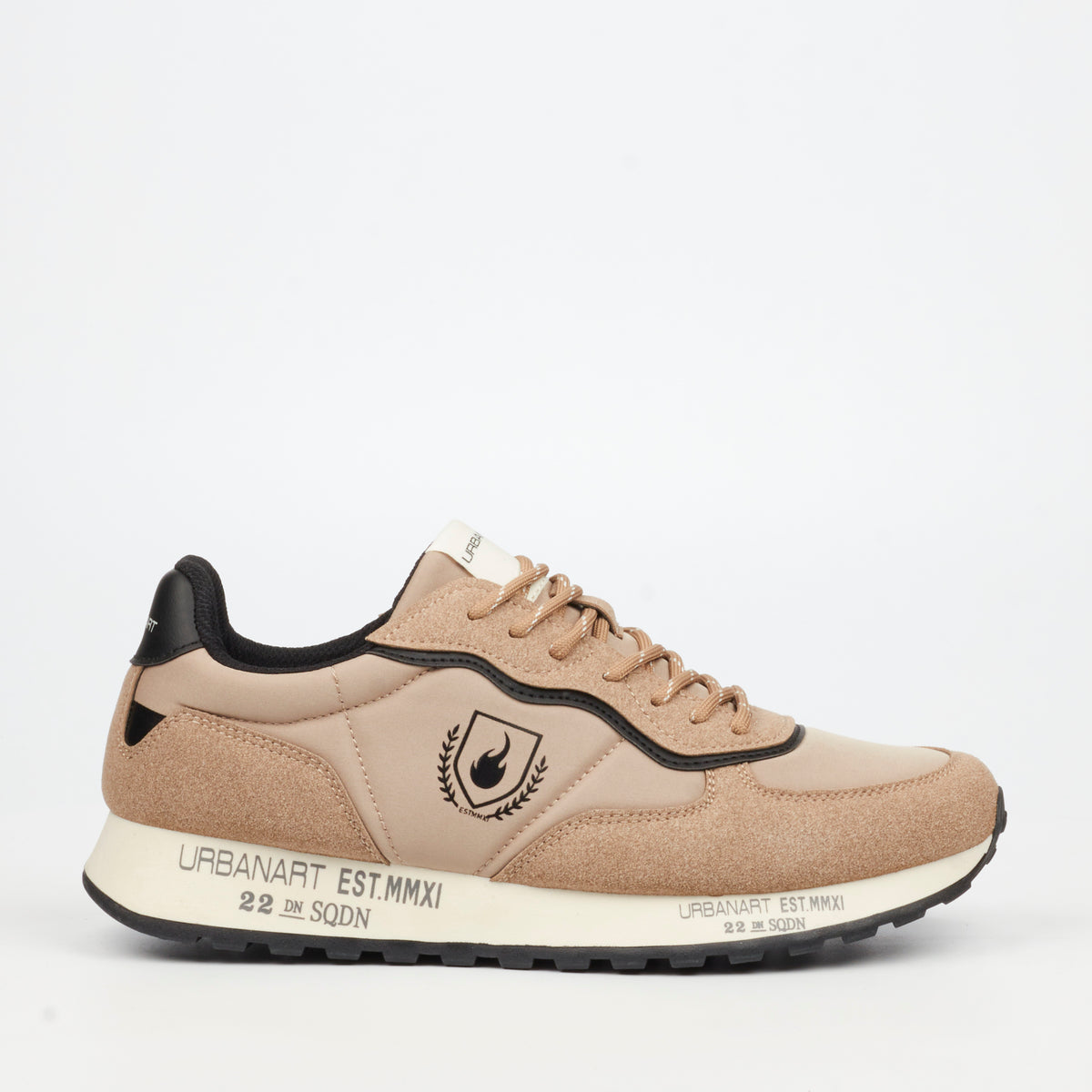 Urbanart Riot 1 Lycra / Faux Suede Sneaker - Taupe