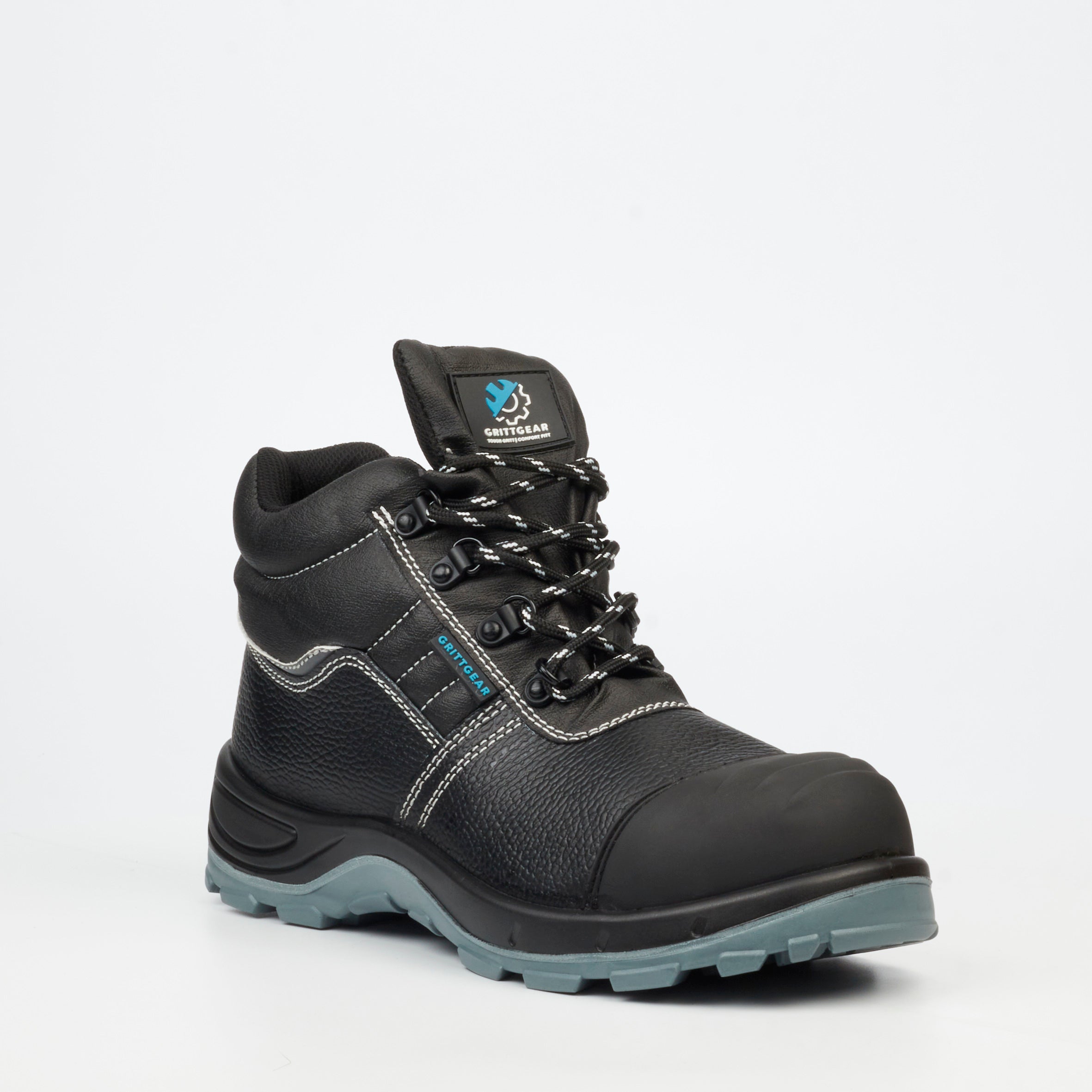 Grittgear Rodolite S1 Leather (Non-Metallic) Ankle Boot - Black