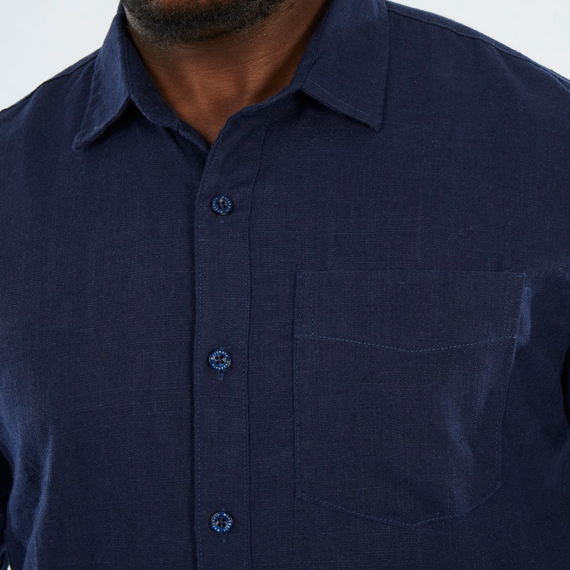 Mazerata Rome 1 Cotton Shirt - Navy apparel Mazerata