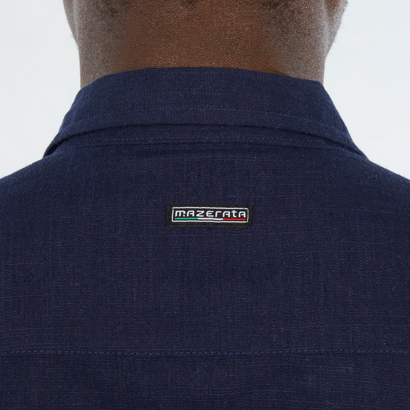 Mazerata Rome 1 Cotton Shirt - Navy apparel Mazerata