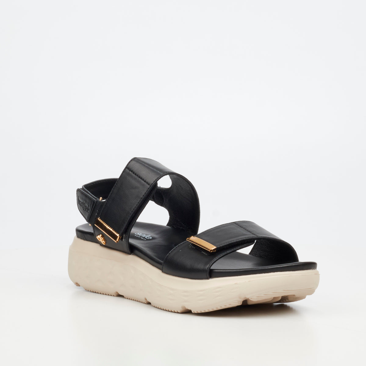 Heart & Sole Rose 1 Flat Sandal - Black footwear Heart & Sole