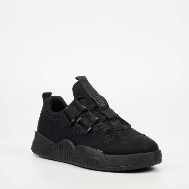 Urbanart Rover 1 Faux Nubuck / Nylon Sneaker - Black footwear UBRT