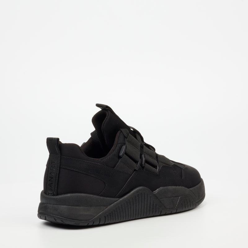 Urbanart Rover 1 Faux Nubuck / Nylon Sneaker - Black footwear UBRT