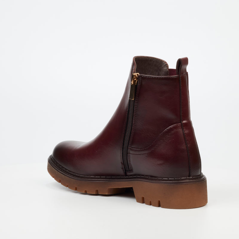 Miss Black Selen 2 Ankle Boot - Burgundy footwear Miss Black