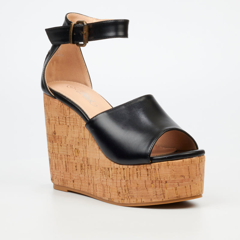 Miss Black Seville 2 Wedge - Black footwear Miss Black   