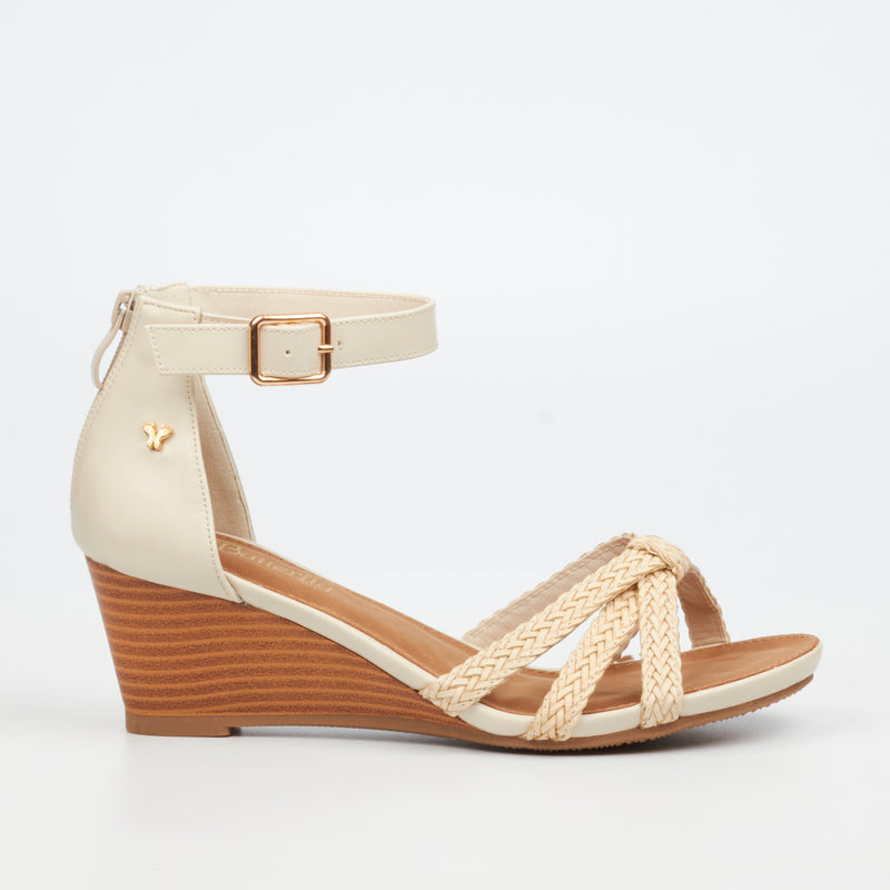 Butterfly Feet Shani 11 Wedge - Bone footwear Butterfly Feet
