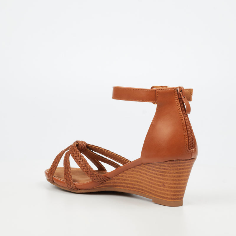 Butterfly Feet Shani 11 Wedge - Tan footwear Butterfly Feet