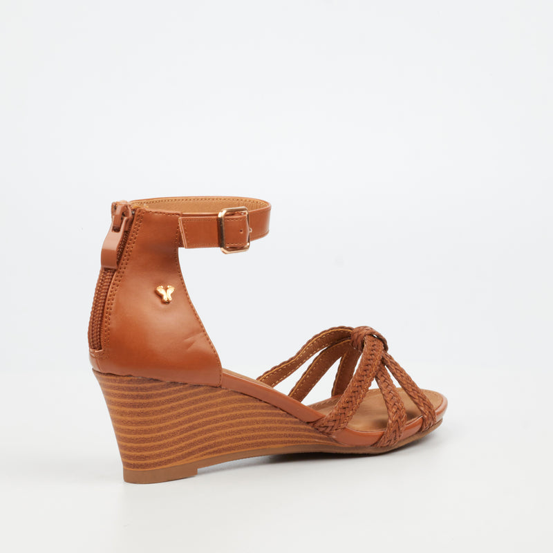 Butterfly Feet Shani 11 Wedge - Tan footwear Butterfly Feet