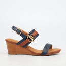 Butterfly Feet Shani 12 Wedge - Navy footwear Butterfly Feet