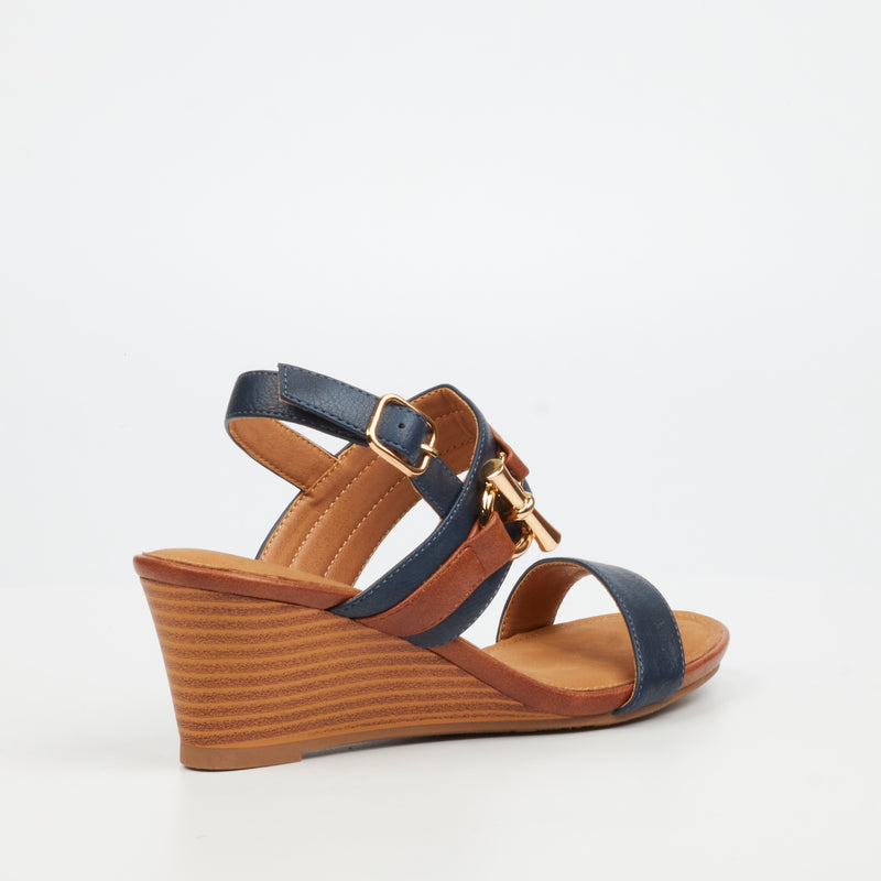 Butterfly Feet Shani 12 Wedge - Navy footwear Butterfly Feet