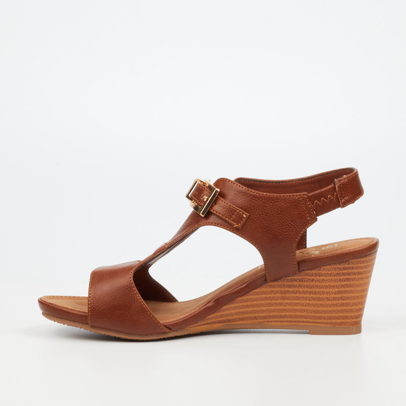 Butterfly Feet Shani 13 Wedge - Tan footwear Butterfly Feet