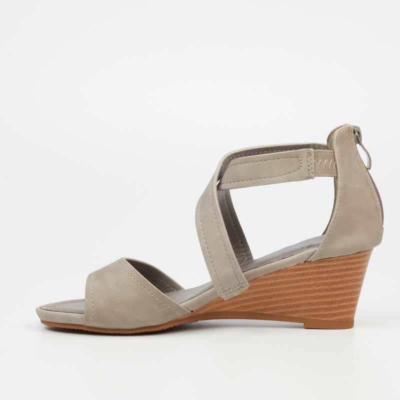 Butterfly Feet Shani 6 Wedge - Grey footwear Butterfly Feet   