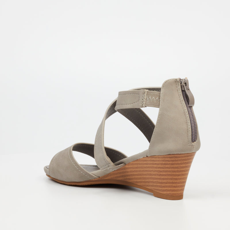 Butterfly Feet Shani 6 Wedge - Grey footwear Butterfly Feet   