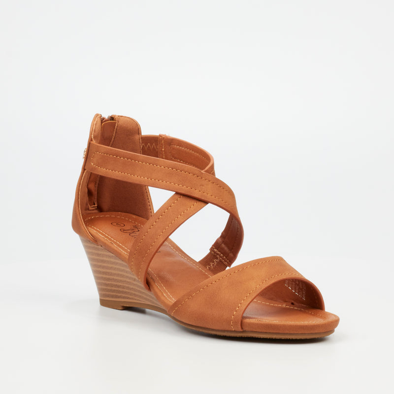 Butterfly Feet Shani 6 Wedge - Tan footwear Butterfly Feet   