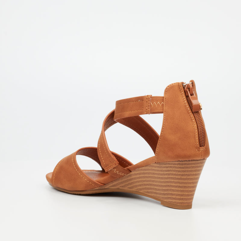 Butterfly Feet Shani 6 Wedge - Tan footwear Butterfly Feet   