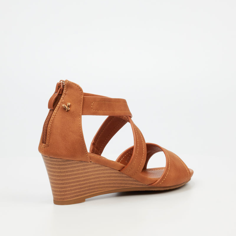 Butterfly Feet Shani 6 Wedge - Tan footwear Butterfly Feet   