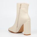 Miss Black Shania 3 Ankle Boot - Bone