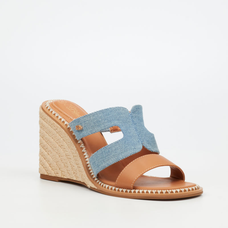 Miss Black Silo 1 High Wedge - Blue footwear Miss Black   