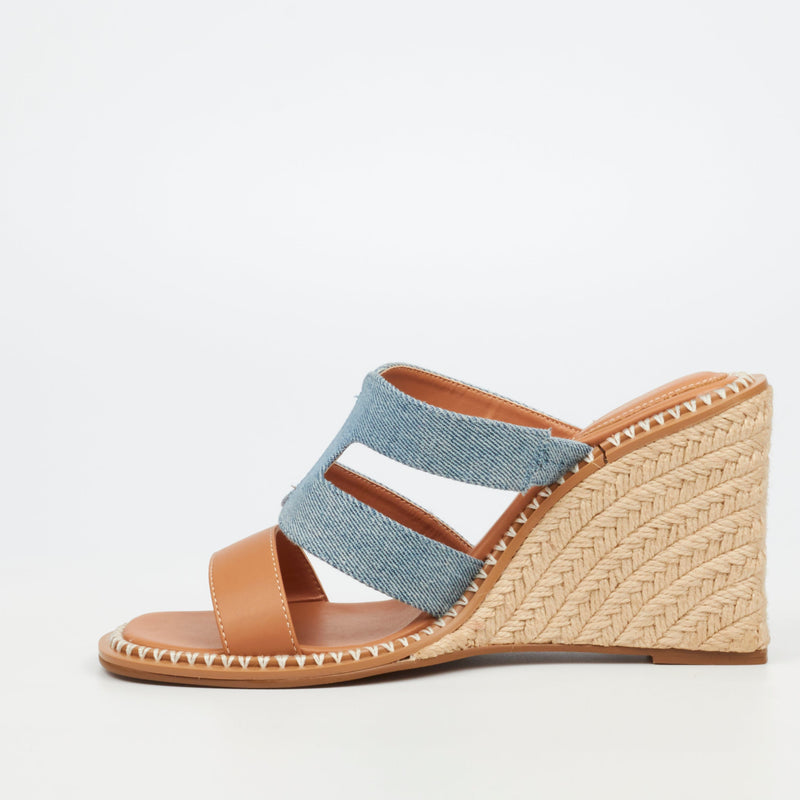 Miss Black Silo 1 High Wedge - Blue footwear Miss Black   