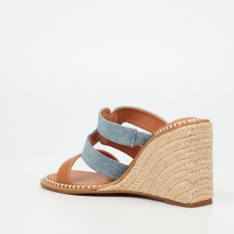 Miss Black Silo 1 High Wedge - Blue footwear Miss Black   