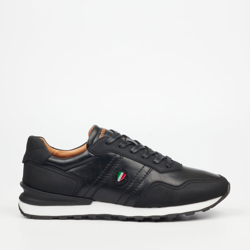 Mazerata Silvio 1 Faux Wax / Faux Nubuck Sneaker - Black