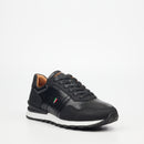 Mazerata Silvio 1 Faux Wax / Faux Nubuck Sneaker - Black footwear Mazerata