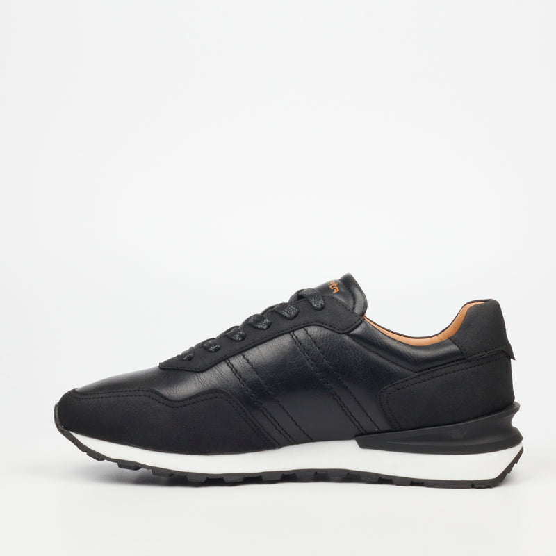 Mazerata Silvio 1 Faux Wax / Faux Nubuck Sneaker - Black