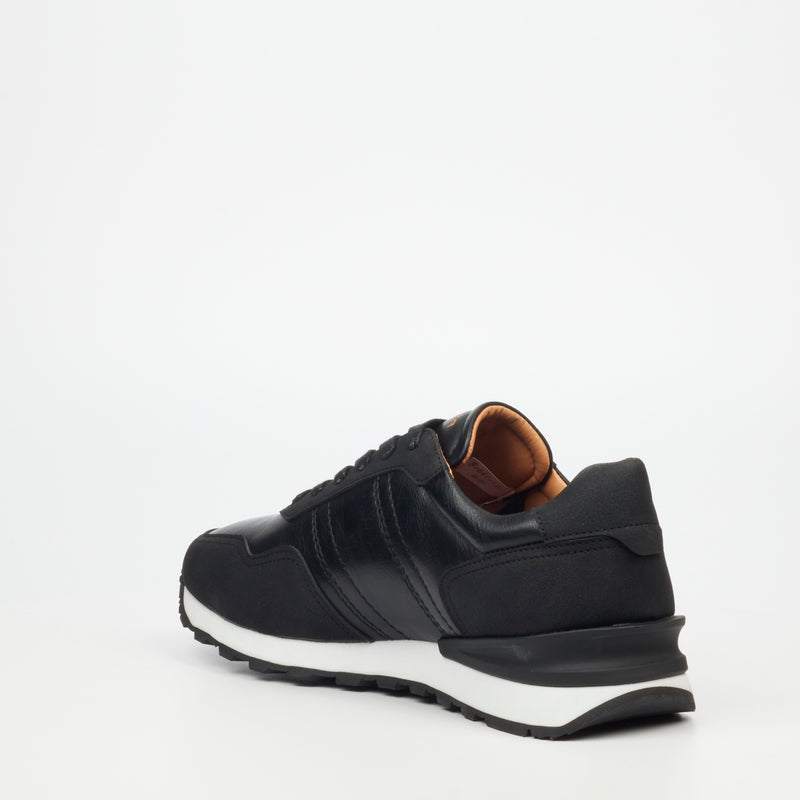 Mazerata Silvio 1 Faux Wax / Faux Nubuck Sneaker - Black