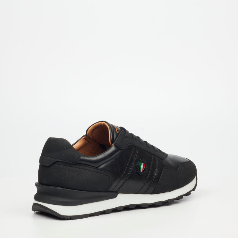 Mazerata Silvio 1 Faux Wax / Faux Nubuck Sneaker - Black