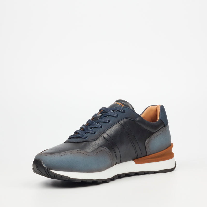 Mazerata Silvio 1 Faux Wax / Faux Nubuck Sneaker - Navy footwear Mazerata