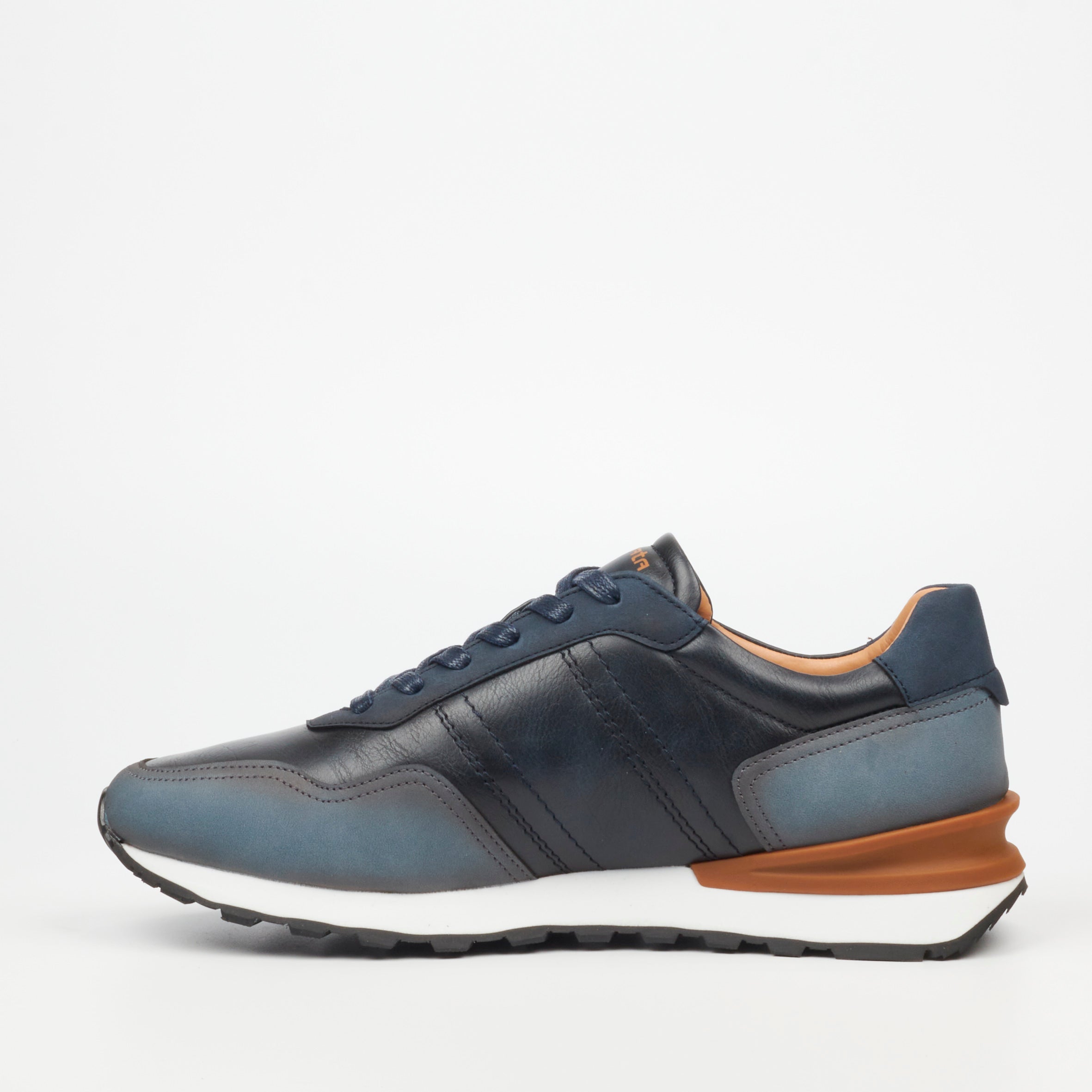 Mazerata Silvio 1 Faux Wax / Faux Nubuck Sneaker - Navy footwear Mazerata
