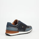 Mazerata Silvio 1 Faux Wax / Faux Nubuck Sneaker - Navy footwear Mazerata