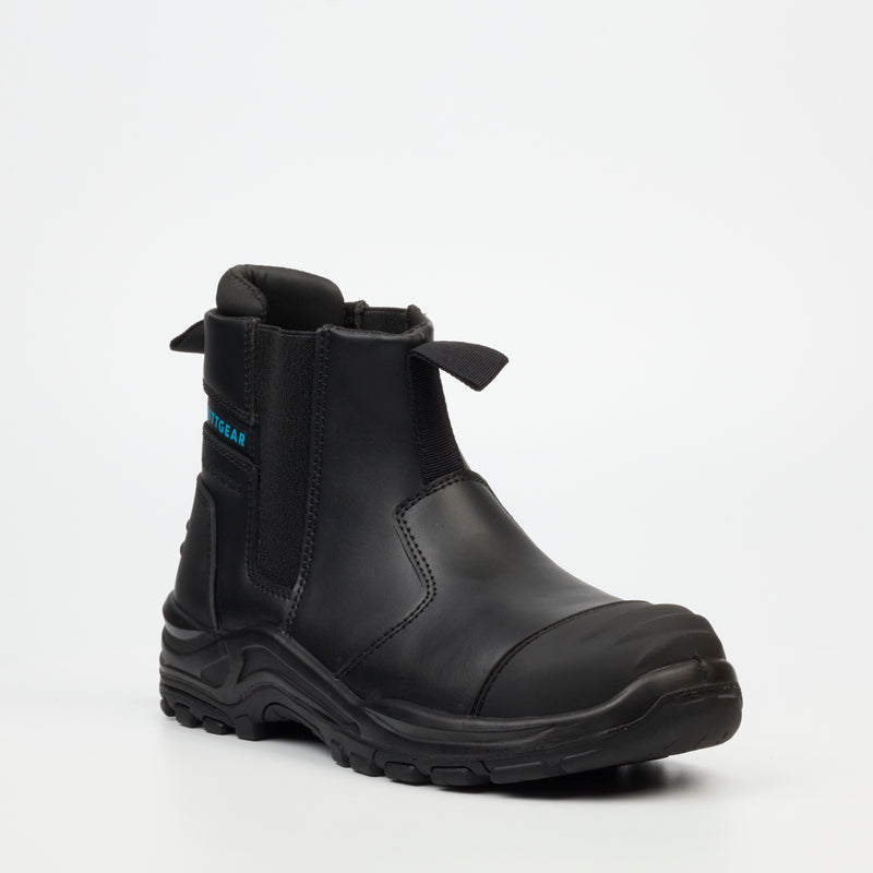 Grittgear Slate S1P Genuine Leather Safety Boot - Black safety Grittgear