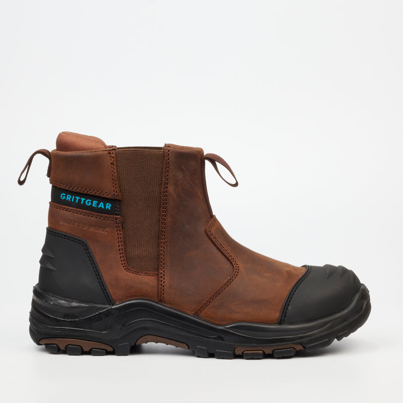 Grittgear Slate S3 Crazy Horse Leather Safety Boot - Chocolate safety Grittgear