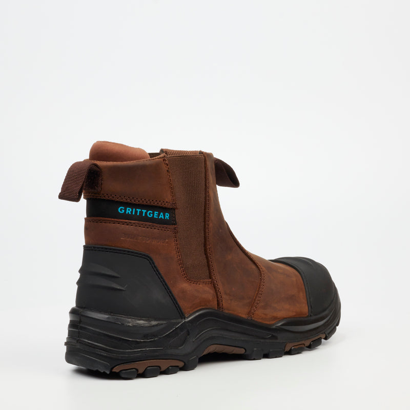 Grittgear Slate S3 Crazy Horse Leather Safety Boot - Chocolate safety Grittgear