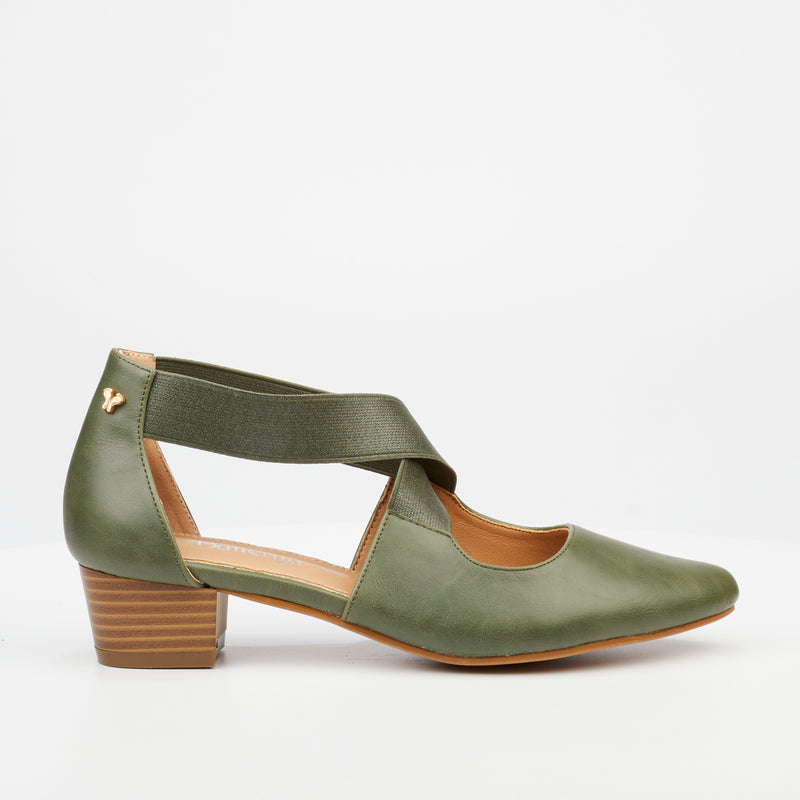 Butterfly Feet Sling 6 Heel - Olive footwear Butterfly Feet   