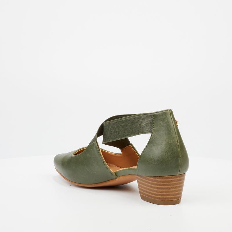 Butterfly Feet Sling 6 Heel - Olive footwear Butterfly Feet   