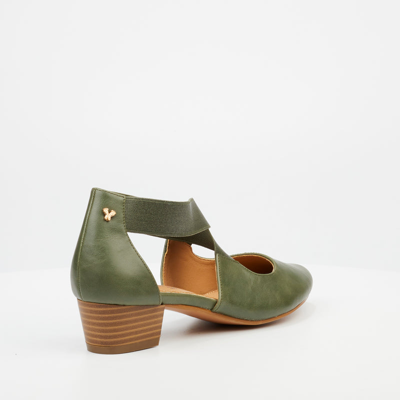 Butterfly Feet Sling 6 Heel - Olive footwear Butterfly Feet   