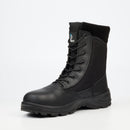 Grittgear Stealth 1 Genuine Smooth Leather / Canvas Ankle Boot - Black